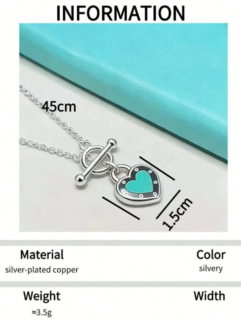 Silver Luxury Minimalist Women's Heart Pendant Necklace